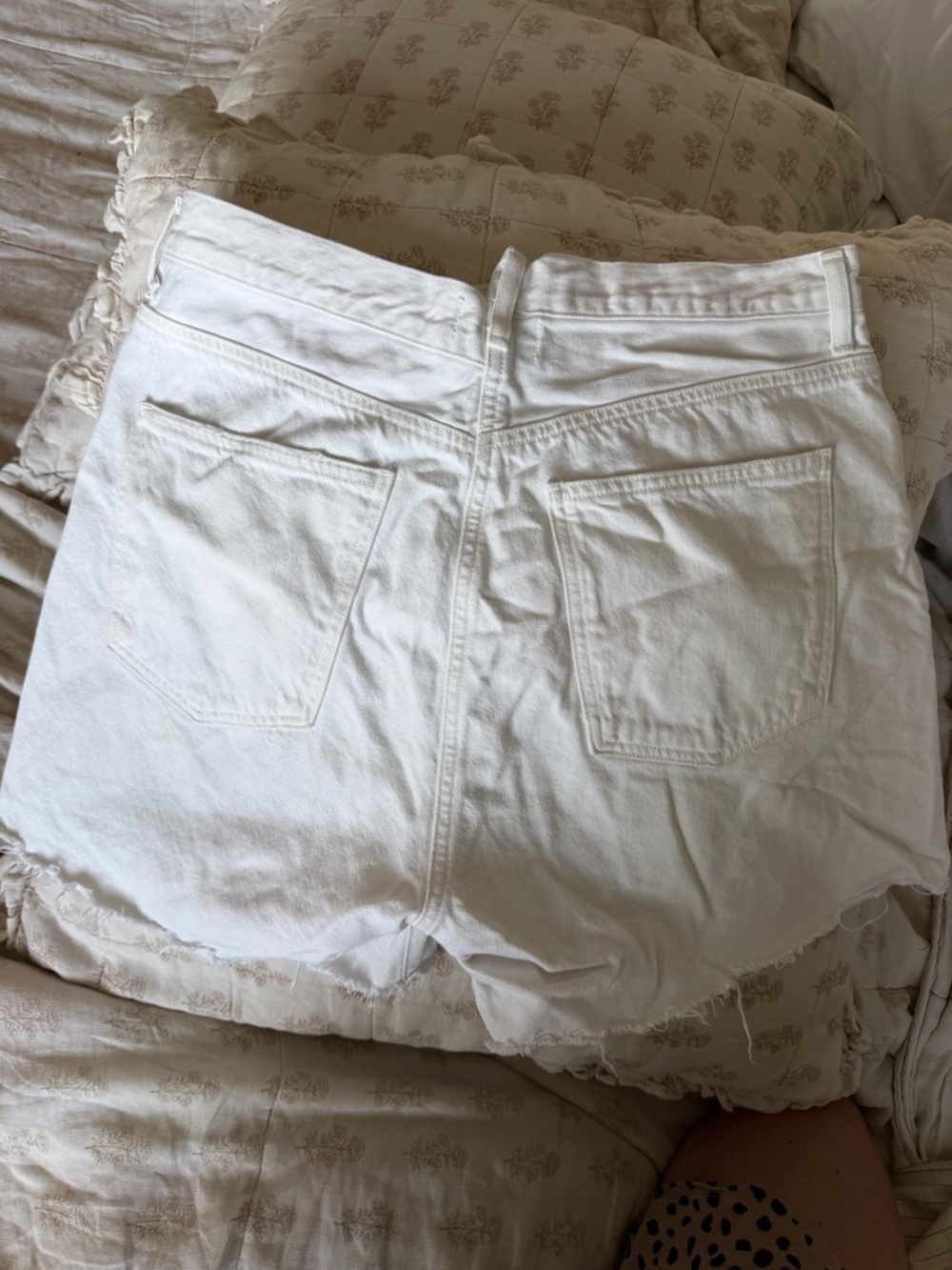 AGOLDE Women’s White CROSS High-Waist Denim Shorts